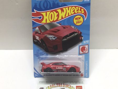 2021 hot wheels Q case #204 LB-Silhouette Works GT Nissan 35GT RR Ver 2 red liberty walk creased j hook 83F Hot on Sale