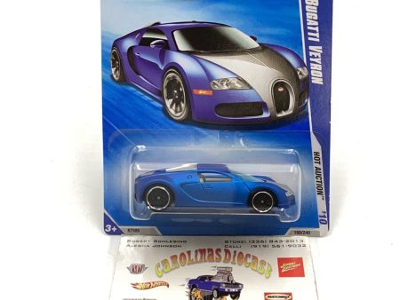 2010 Hot Wheels #160 Bugatti Veyron satin blue W Protector Cheap