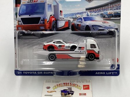 Hot wheels car culture team transport #37 21 Toyota GR Supra Aero Lift 278 E For Sale