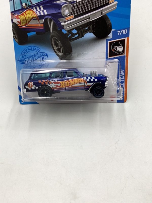 2021 Hot Wheels Super Treasure Hunt ‘64 Nova Wagon Gasser Blue W protector Discount