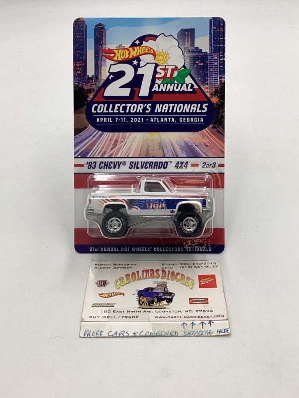 2021 Hot Wheels 21st Annual Collector’s Nationals ‘83 Chevy Silverado 4x4 03557 05500 Fashion