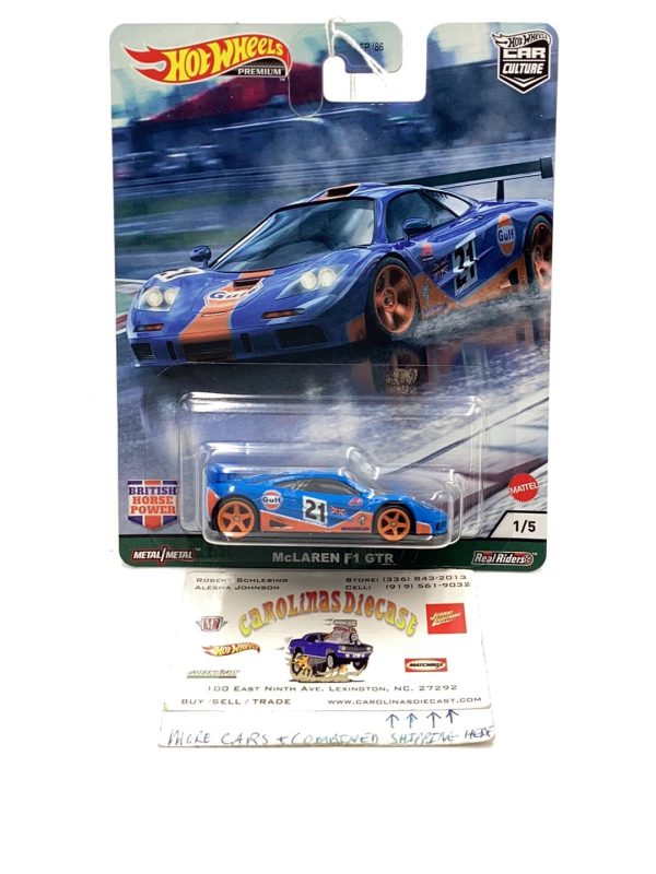 Hot wheels British Horse Power 1 5 Gulf McLaren F1 GTR Hot on Sale