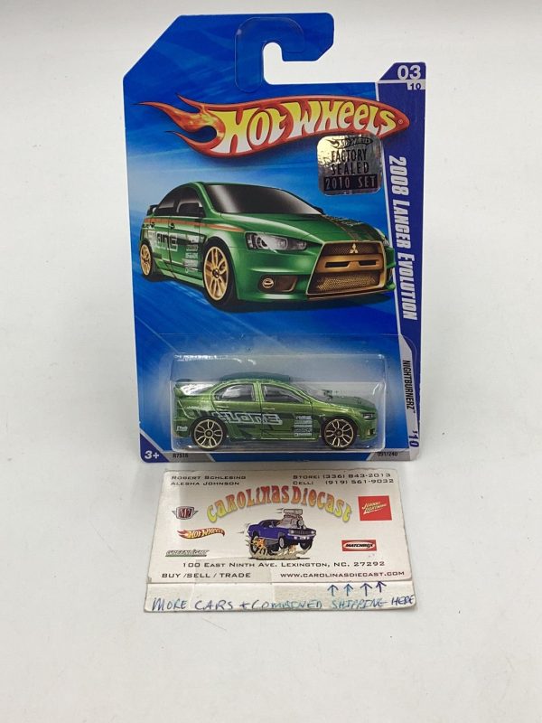 2010 Hot Wheels Nightburnerz 2008 Lancer Evolution Factory Sealed Fashion