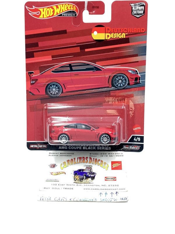 2022 Hot wheels car culture Deutschland Design 12 Mercedes Benz C63 AMG Coupe Black Series 4 5 255A For Cheap