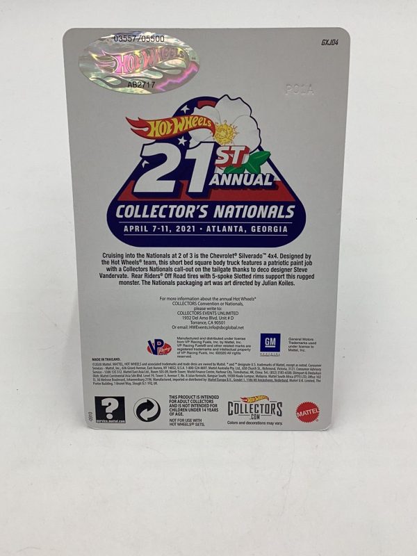 2021 Hot Wheels 21st Annual Collector’s Nationals ‘83 Chevy Silverado 4x4 03557 05500 Fashion