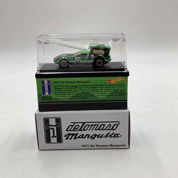 2023 Hot Wheels RLC 1971 De Tomaso Mangusta Green Acrylic Cheap