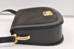 Authentic CELINE Horse Carriage Shoulder Hand Bag Suede Leather Black 1433K Discount