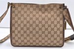 Authentic GUCCI Shoulder Cross Body Bag GG Canvas Leather 91762 Brown 1274K Online Sale