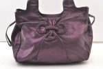 Authentic Salvatore Ferragamo Gancini Leather Shoulder Tote Bag Purple 1321K Cheap