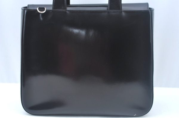 Authentic GUCCI Hand Bag Leather Black Junk K9933 Online Sale