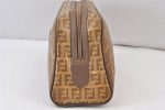 Authentic FENDI Vintage Zucchino Clutch Bag Purse PVC Leather Brown 1487K For Discount