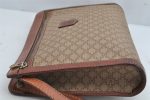 Authentic CELINE Macadam Blason Pattern Clutch Hand Bag PVC Leather Brown 1458K Cheap