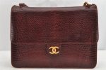 Authentic CHANEL Vintage Leather CoCo Mark Shoulder Bag Purse Bordeaux Red 1405K For Sale