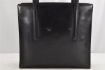 Authentic PRADA SPAZZOLATO SPOR Leather Shoulder Hand Bag B6010 Black 1372K Online now