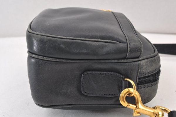 Authentic GUCCI Sherry Line Shoulder Crossbody Bag Purse Leather Navy Blue 1432K Sale