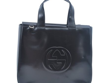 Authentic GUCCI Hand Bag Leather Black Junk K9933 Online Sale