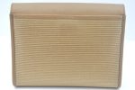 Authentic YVES SAINT LAURENT Clutch Hand Bag Purse PVC Leather Beige K9888 on Sale