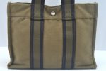 Authentic HERMES Fourre Tout PM Hand Tote Bag Canvas Khaki Green K9931 Online