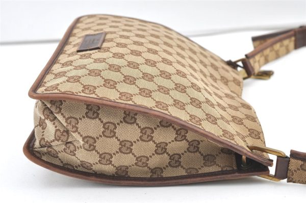 Authentic GUCCI Shoulder Cross Body Bag GG Canvas Leather 91762 Brown 1274K Online Sale