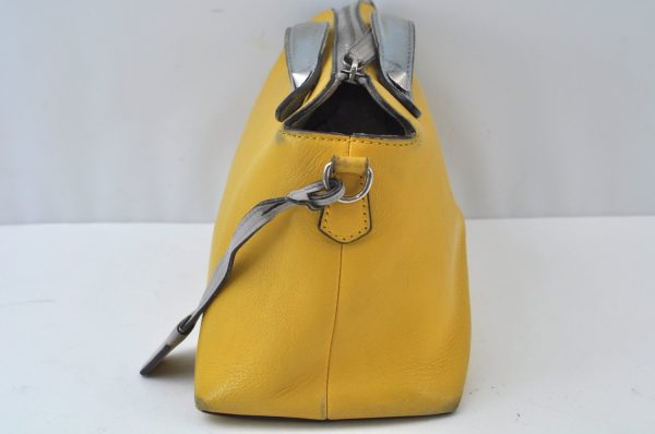 Authentic FENDI By The Way Large 3Way Shoulder Clutch Bag Leather Yellow K9908 For Discount