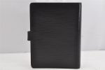 Authentic Louis Vuitton Epi Agenda MM Notebook Cover Black R20202 LV 1012K Online Hot Sale