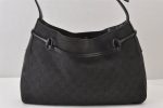 Authentic GUCCI Horsebit Shoulder Hand Bag GG Canvas Leather 101975 Black 1261K Online Hot Sale