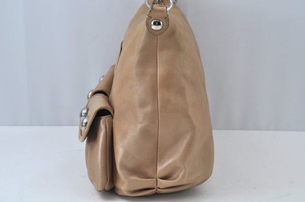 Authentic COACH 2Way Shoulder Bag Leather Beige K9899 For Cheap