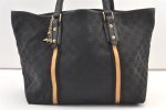 Authentic GUCCI Sherry Line Tote Bag GG Canvas Leather 139260 Black 1260K For Discount