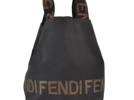 Authentic FENDI Vintage Nylon Leather Hand Tote Bag Purse Black 1006K Supply