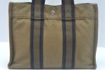 Authentic HERMES Fourre Tout PM Hand Tote Bag Canvas Khaki Green K9931 Online