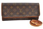 Authentic Louis Vuitton Monogram Pochette Twin GM Shoulder Bag M51852 LV 1418K Fashion