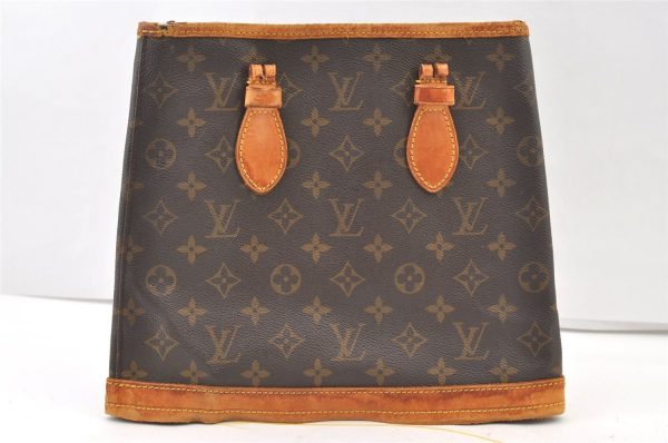 Authentic Louis Vuitton Monogram Bucket PM Shoulder Tote Bag M42238 Junk 0996K Discount