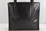 Authentic PRADA SPAZZOLATO SPOR Leather Shoulder Hand Bag B6010 Black 1372K Online now