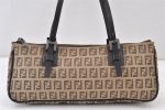 Authentic FENDI Zucchino Shoulder Hand Bag Purse Canvas Leather Brown 1449K Sale