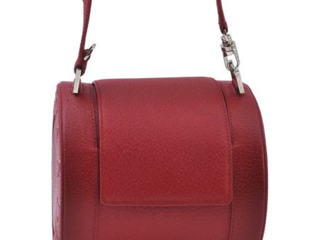 Authentic BVLGARI Leather Shoulder Hand Bag Purse Red K9907 For Cheap