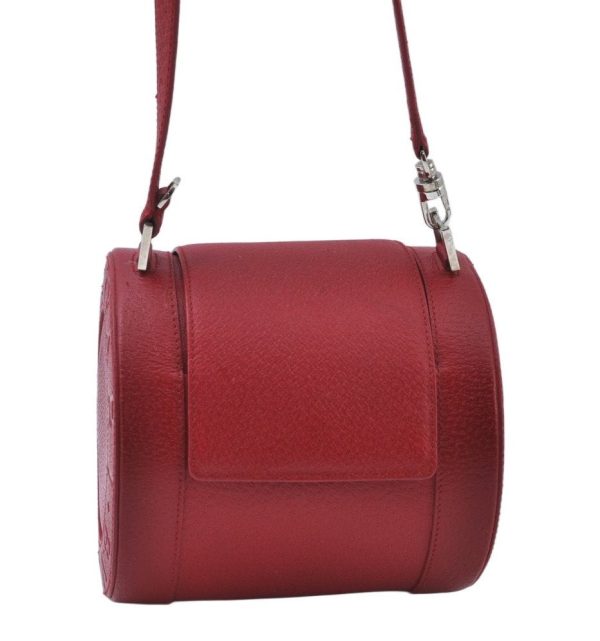 Authentic BVLGARI Leather Shoulder Hand Bag Purse Red K9907 For Cheap