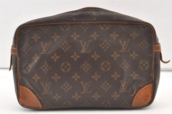 Authentic Louis Vuitton Monogram Compiegne 28 Clutch Hand Bag M51845 Junk 0980K Fashion