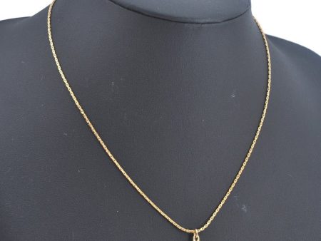 Authentic Christian Dior Gold Tone Chain Pendant Rhinestone Necklace CD L0081 Cheap