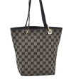 Authentic GUCCI Vintage Shoulder Tote Bag GG Canvas Leather Black K9917 Supply