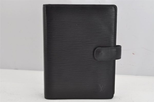 Authentic Louis Vuitton Epi Agenda MM Notebook Cover Black R20202 LV 1013K Online Hot Sale