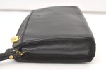 Authentic BALENCIAGA Vintage Clutch Hand Bag Purse Leather Black 1404K For Discount