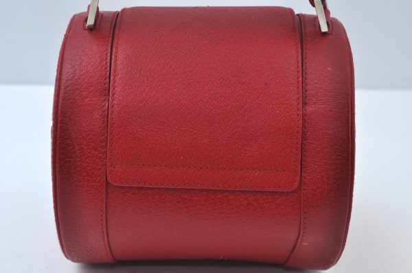 Authentic BVLGARI Leather Shoulder Hand Bag Purse Red K9907 For Cheap