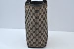 Authentic GUCCI Vintage Shoulder Tote Bag GG Canvas Leather Black K9917 Supply