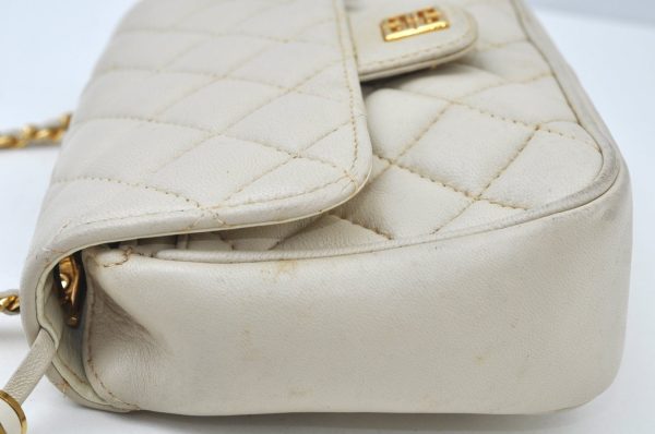 Authentic GIVENCHY Leather Shoulder Cross Body Bag Purse White K9909 For Cheap