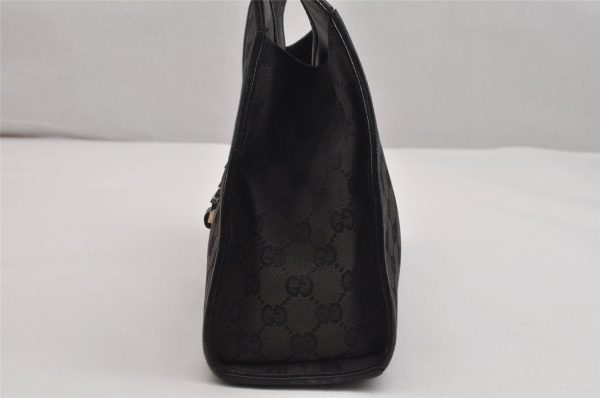 Authentic GUCCI Jackie Shoulder Hand Bag GG Canvas Leather 0021067 Black 1003K For Cheap