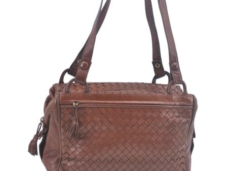 Authentic BOTTEGA VENETA Intrecciato Leather Shoulder Hand Bag Brown K9918 Fashion