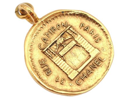 Authentic CHANEL Vintage 31 RUE CAMBON Pendant Top Charm Gold 1235K For Cheap