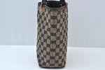 Authentic GUCCI Vintage Shoulder Tote Bag GG Canvas Leather Black K9917 Supply