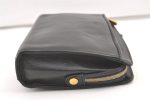 Authentic BALENCIAGA Vintage Clutch Hand Bag Purse Leather Black 1404K For Discount