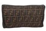 Authentic FENDI Vintage Zucca Clutch Hand Bag Purse Canvas Leather Brown 1377K For Discount